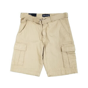 Wicked Stitch Cargo Shorts Mens 32 Flex Fabric Casual Belted Pockets Outdoor